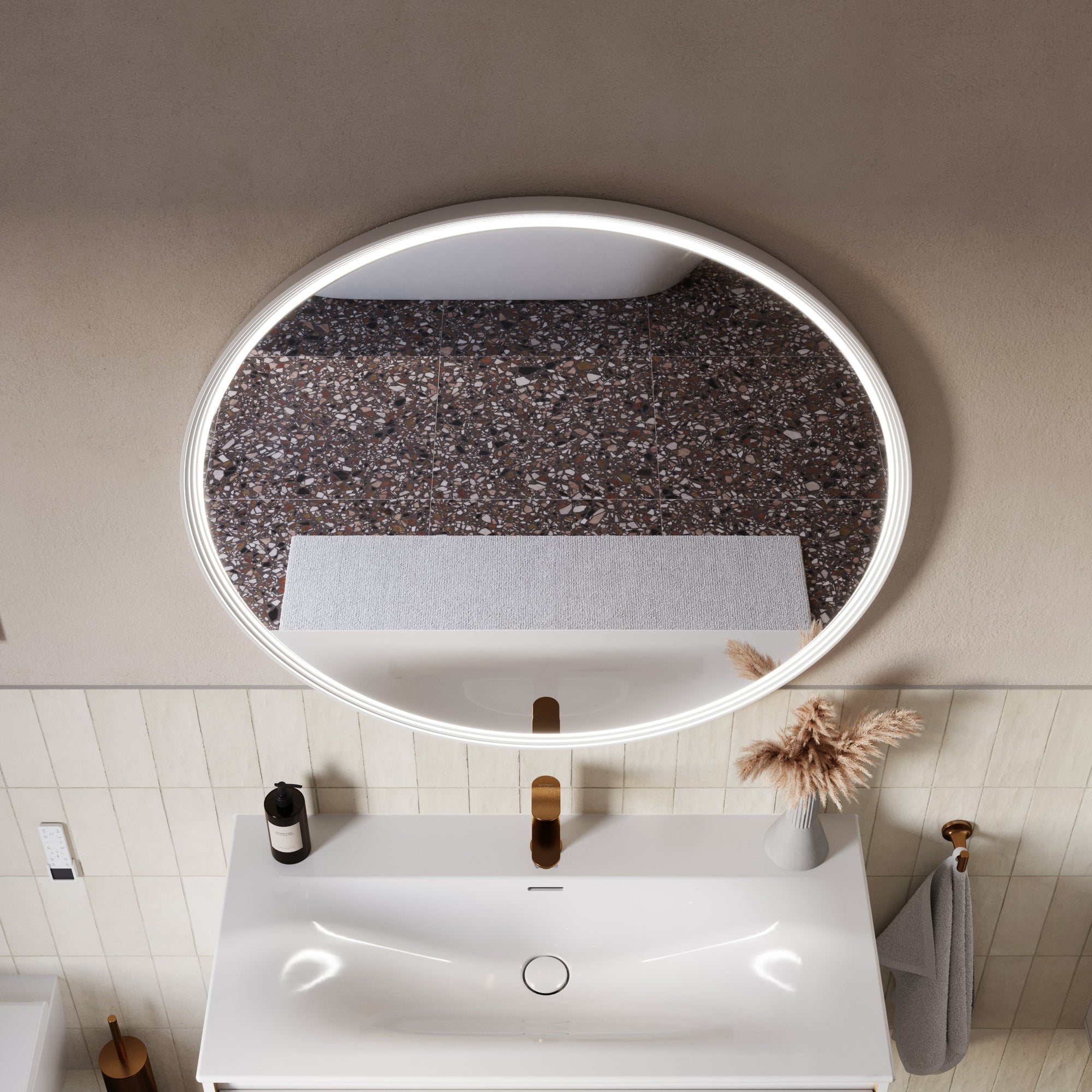 Miroir salle de bain LED BELDIVO rond - 100 cm