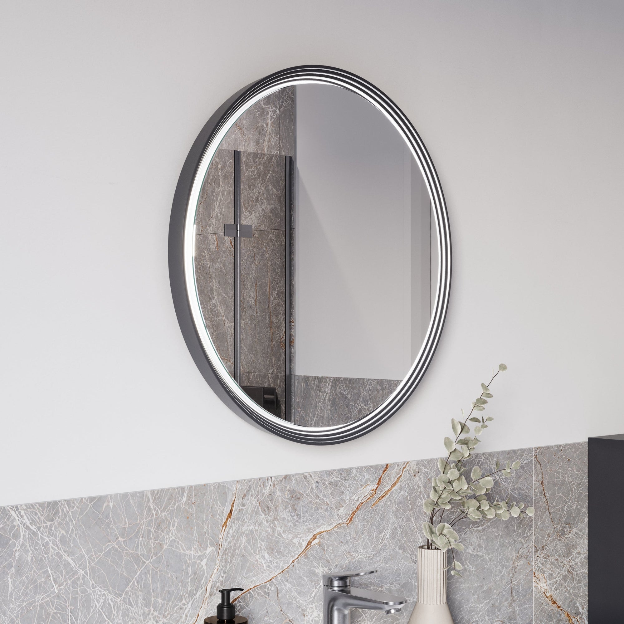 Miroir salle de bain LED BELDIVO rond - 60 cm
