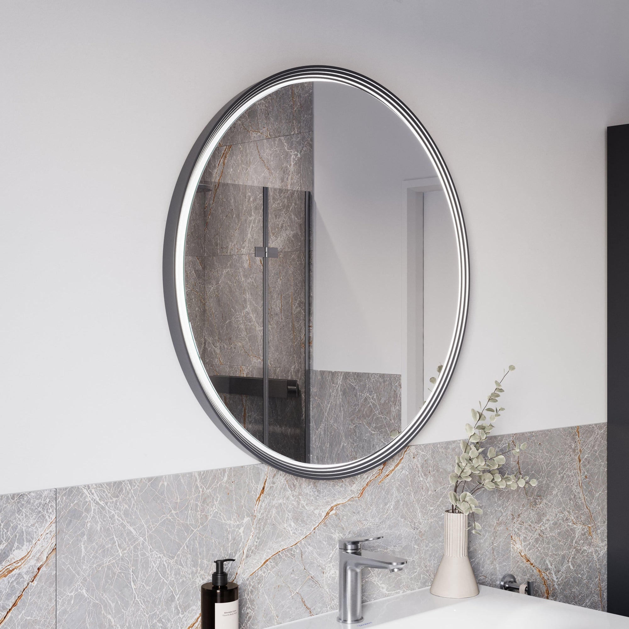 Miroir salle de bain LED BELDIVO rond - 80 cm