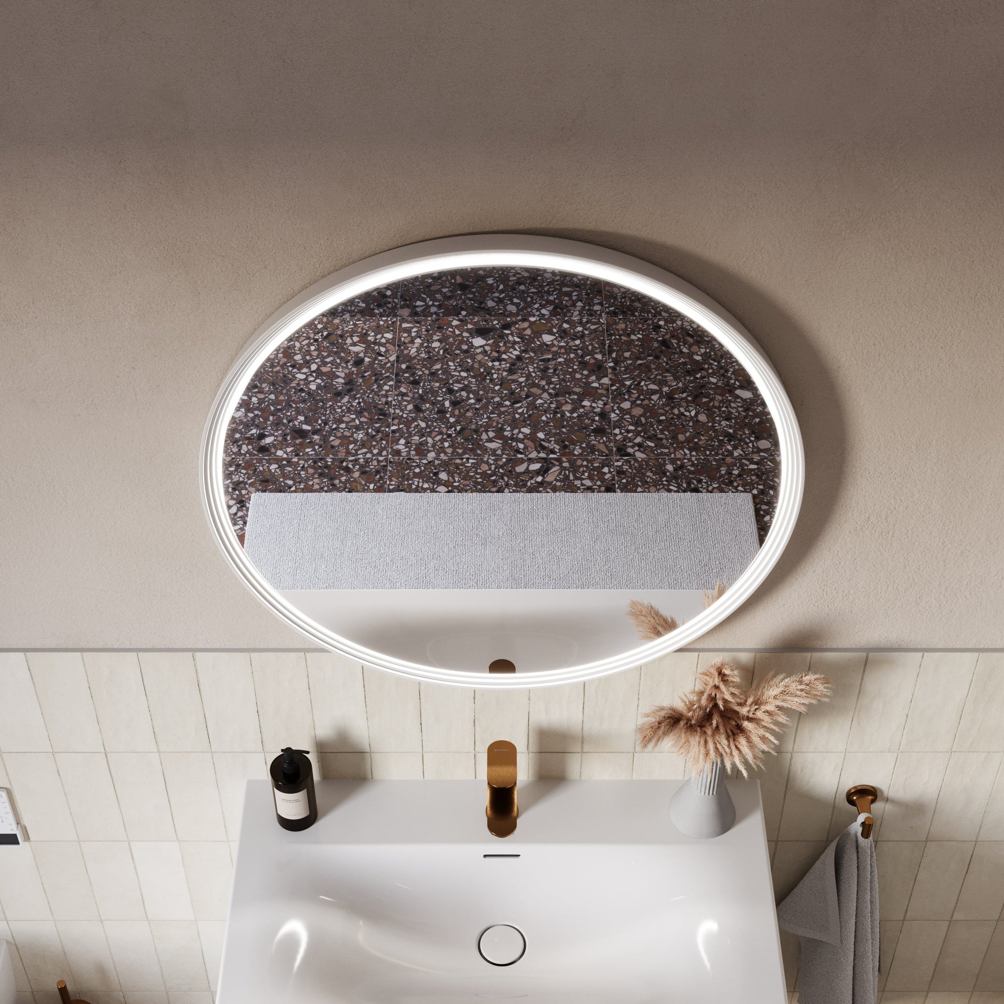Miroir salle de bain LED BELDIVO rond - 80 cm
