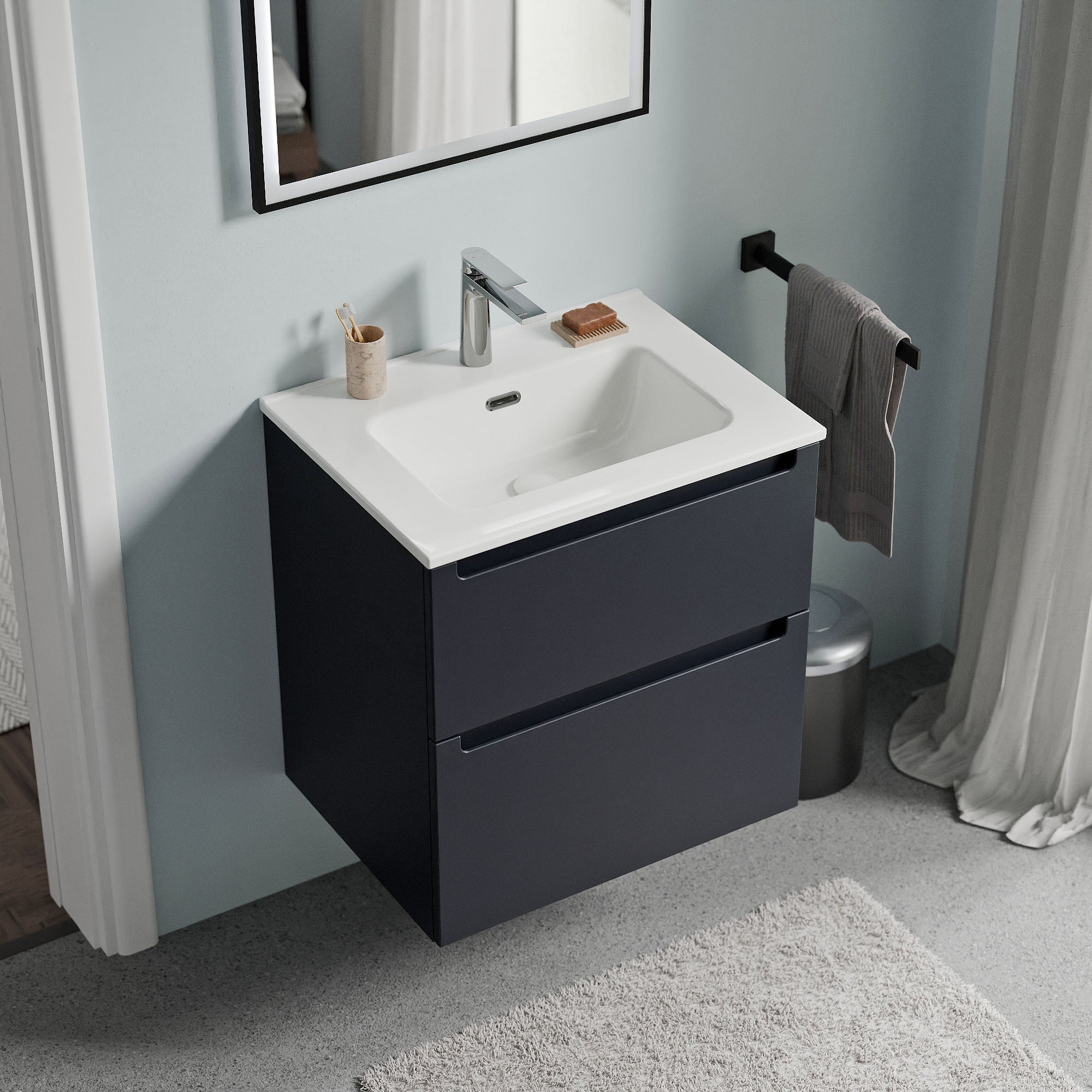 Ensemble de meubles de salle de bain VIREO 60 cm avec lavabo