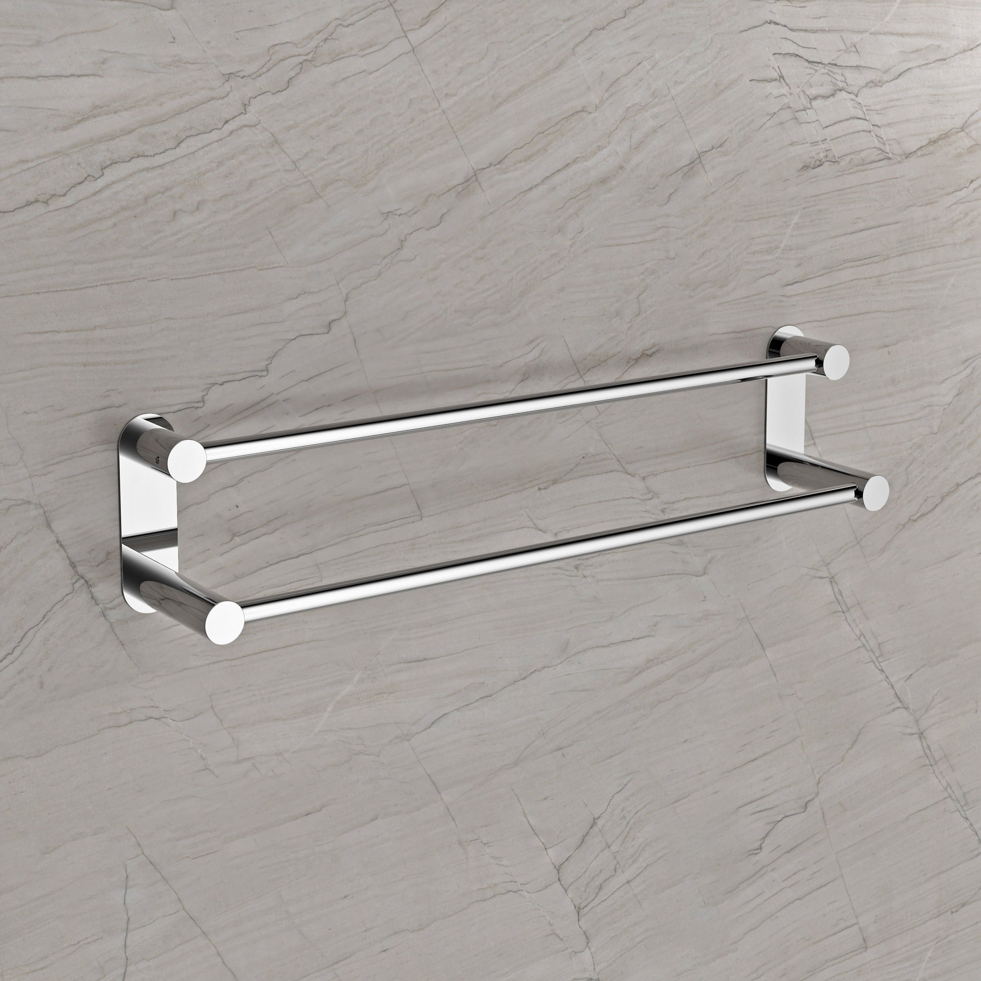 Porte-serviettes OLA - Inox - env. 64 x 11 cm - Double barre - Rond - couleur au choix