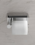 Porte-papier toilette OLA - avec tablette - Inox - env. 15,5 x 9,5 cm - Rond - couleur au choix