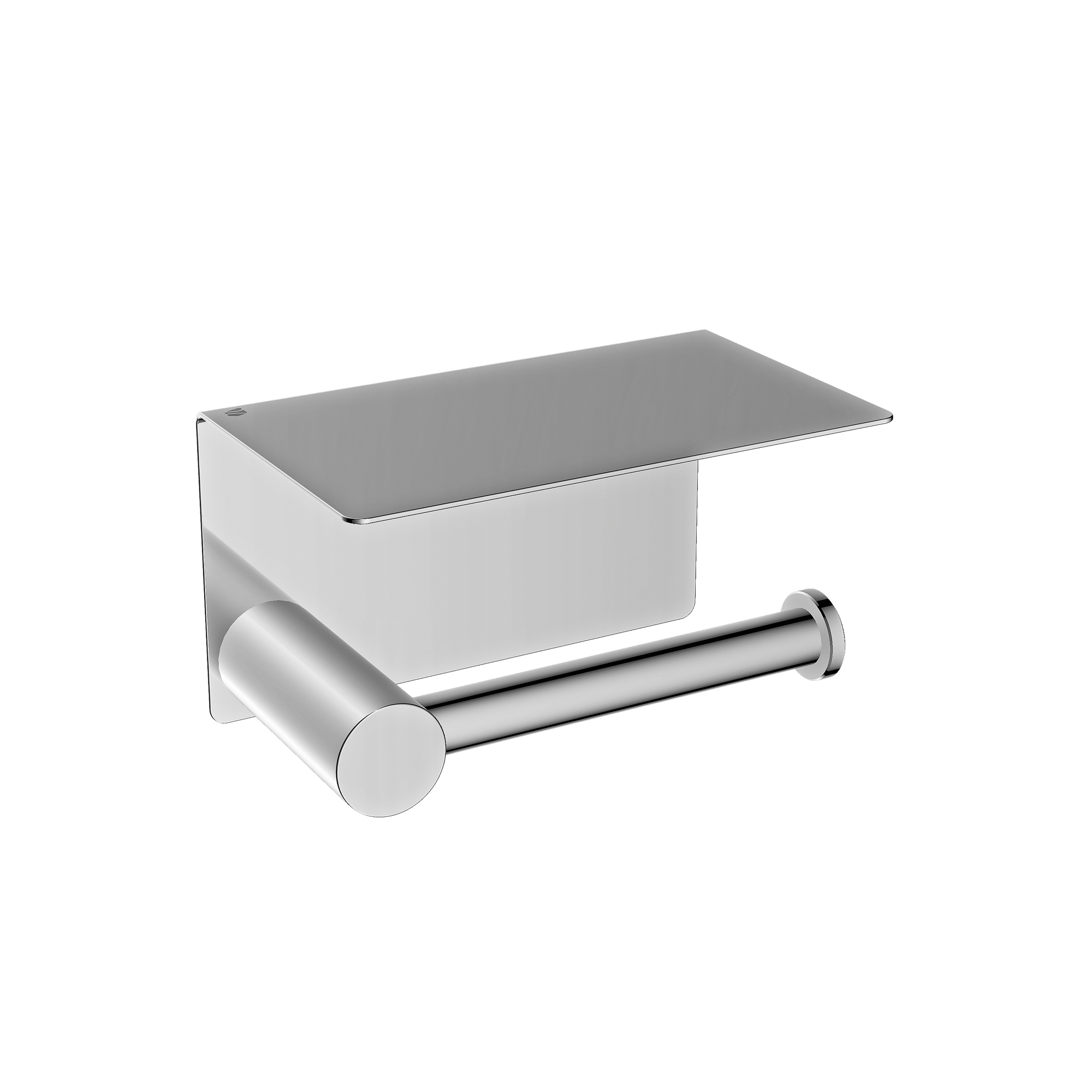 Porte-papier toilette OLA - avec tablette - Inox - env. 15,5 x 9,5 cm - Rond - couleur au choix