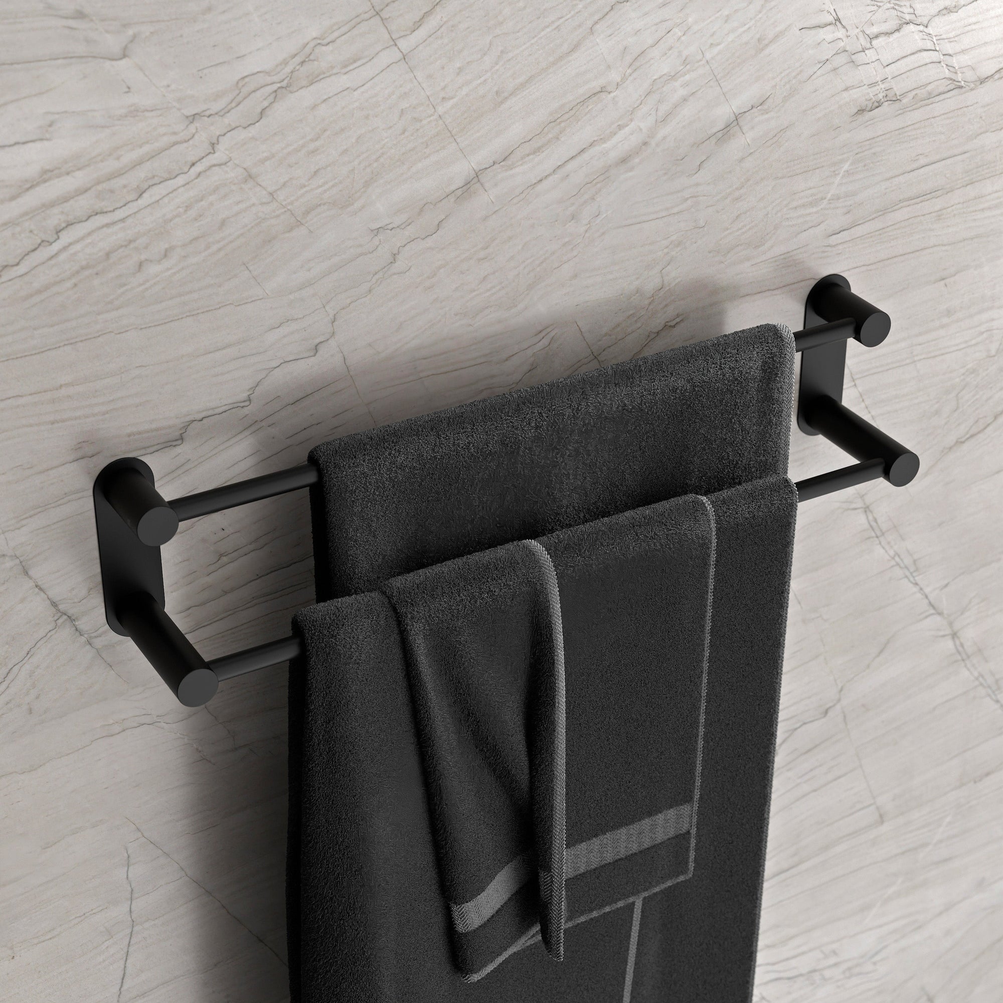 Porte-serviettes OLA - Inox - env. 64 x 11 cm - Double barre - Rond - couleur au choix