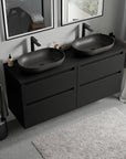 Meuble salle de bain VIREO 140 cm pour vasque à poser - couleurs au choix
