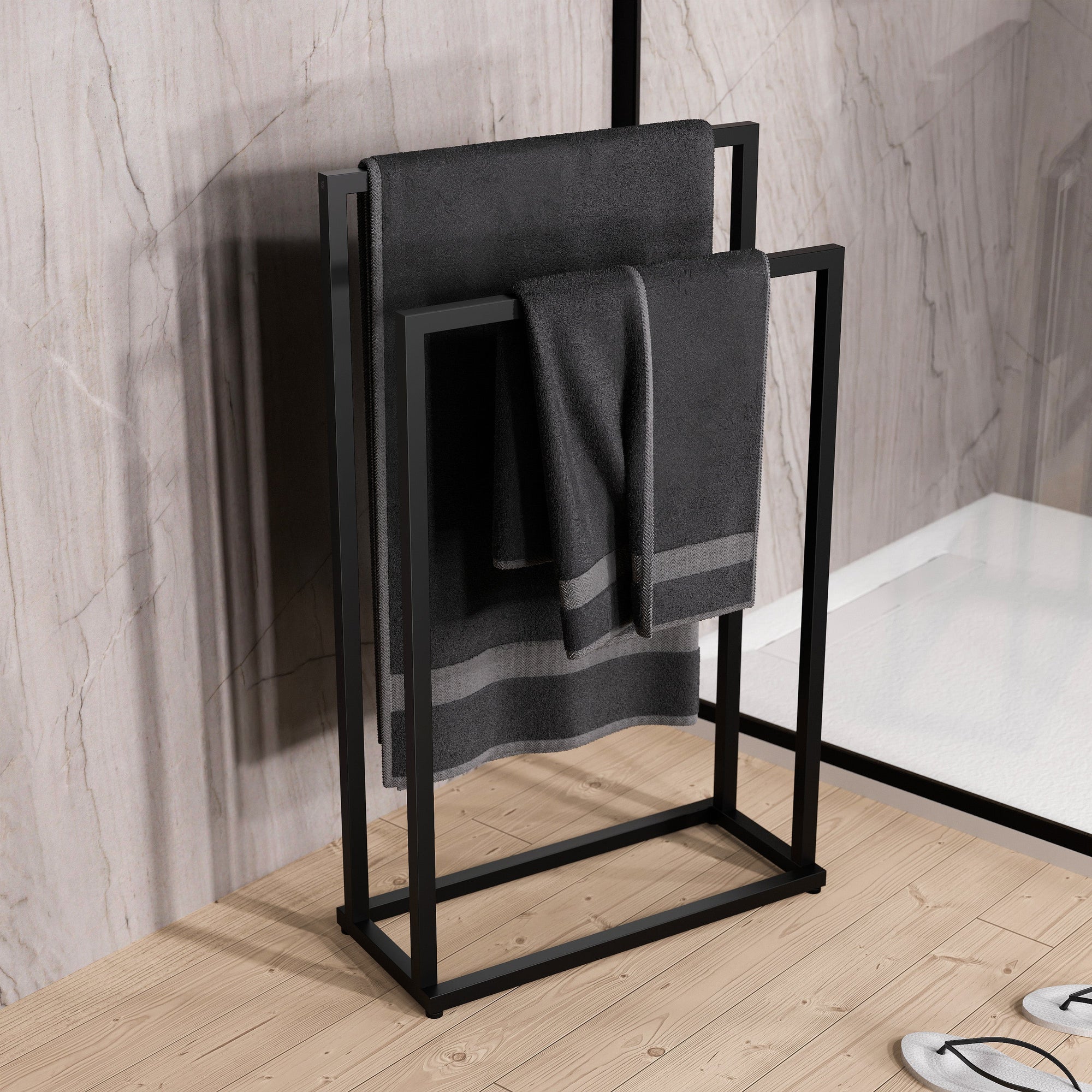 Porte-serviettes OLA - Acier - 50 x 21 x 82 cm - design angulaire - couleur au choix