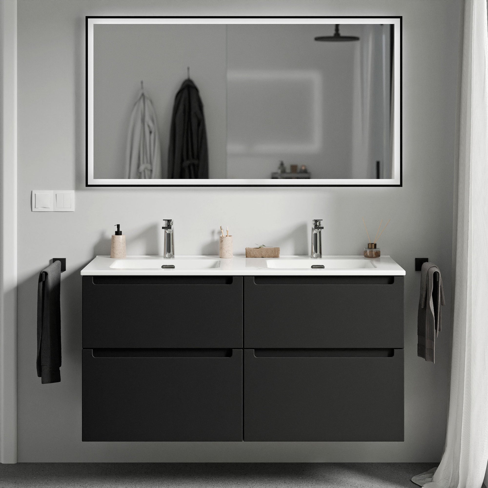 Ensemble de meubles de salle de bain VIREO 120 cm avec double vasque