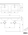 Ensemble de meubles de salle de bain VIREO 120 cm avec double vasque