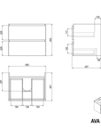 Ensemble de meubles de salle de bain AVA 60 cm avec lavabo