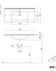 Meuble salle de bain AVA 100 cm
