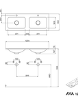 Meuble salle de bain AVA 120 cm