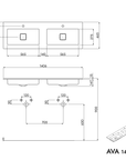 Meuble salle de bain AVA 140 cm