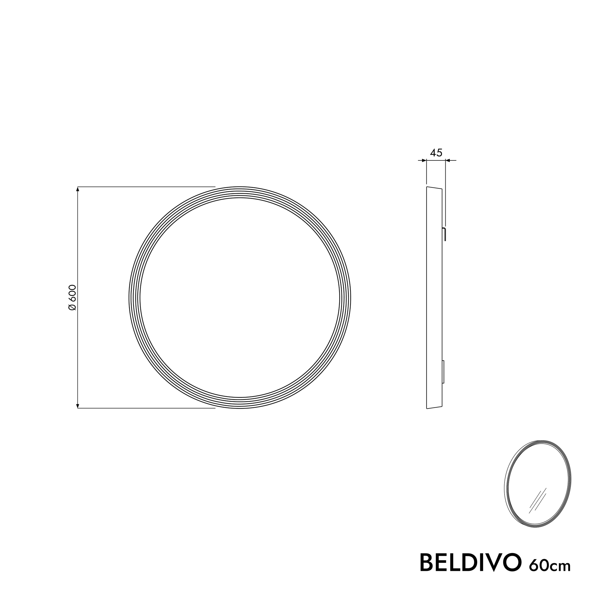 Ensemble meubles salle de bain BELDIVO 60 cm