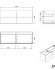 Meuble sous-lavabo JUVIA Classic 2 - de 100 cm à 160 cm