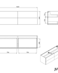 Meuble sous-lavabo JUVIA Classic 2 - de 100 cm à 160 cm