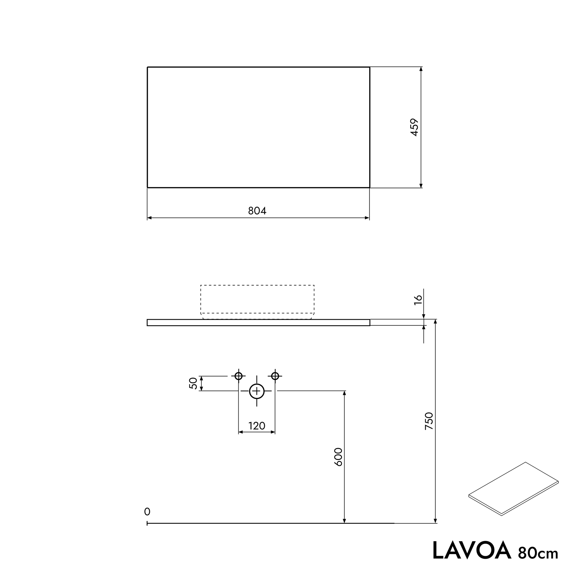 Meuble salle de bain LAVOA 80 cm