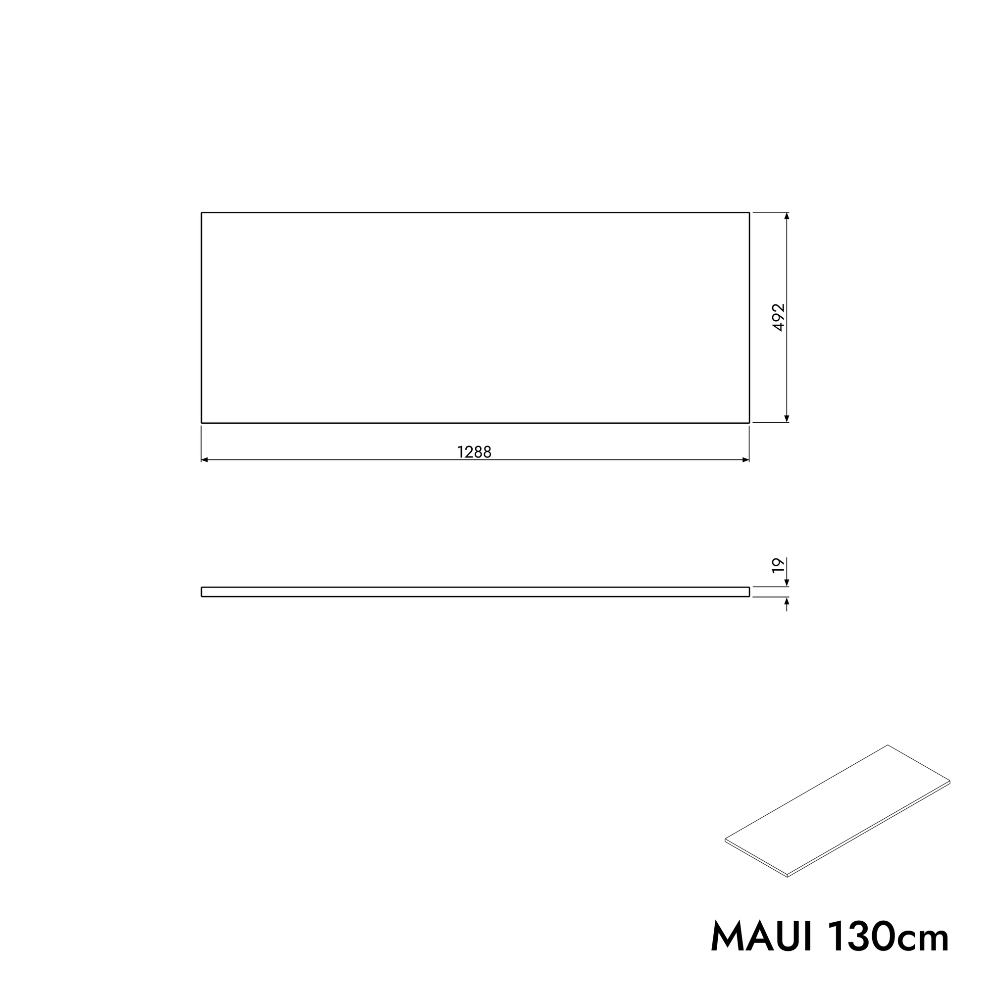 Meuble sous-lavabo MAUI 130 cm