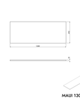 Meuble sous-lavabo MAUI 130 cm