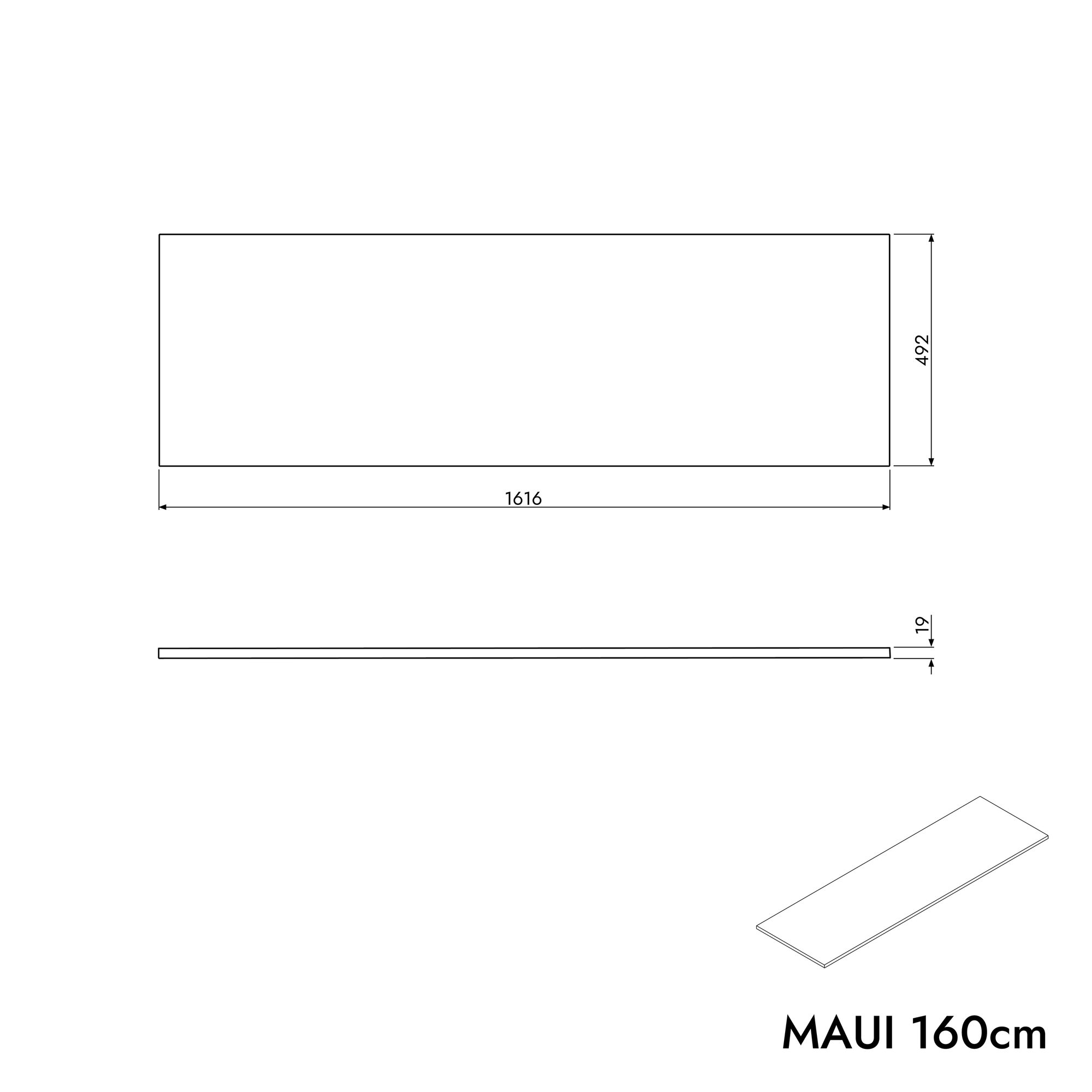 Meuble sous-lavabo MAUI 160 cm