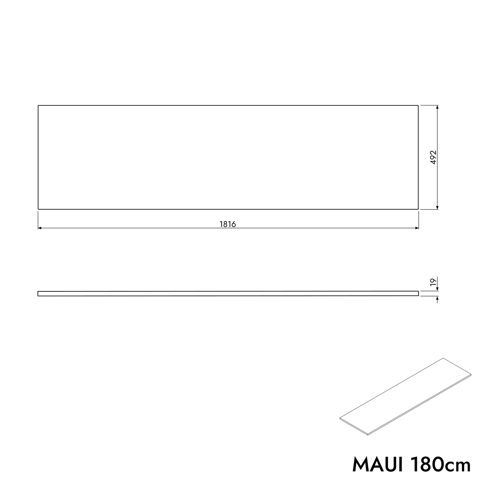 Meuble sous lavabo MAUI 180 cm