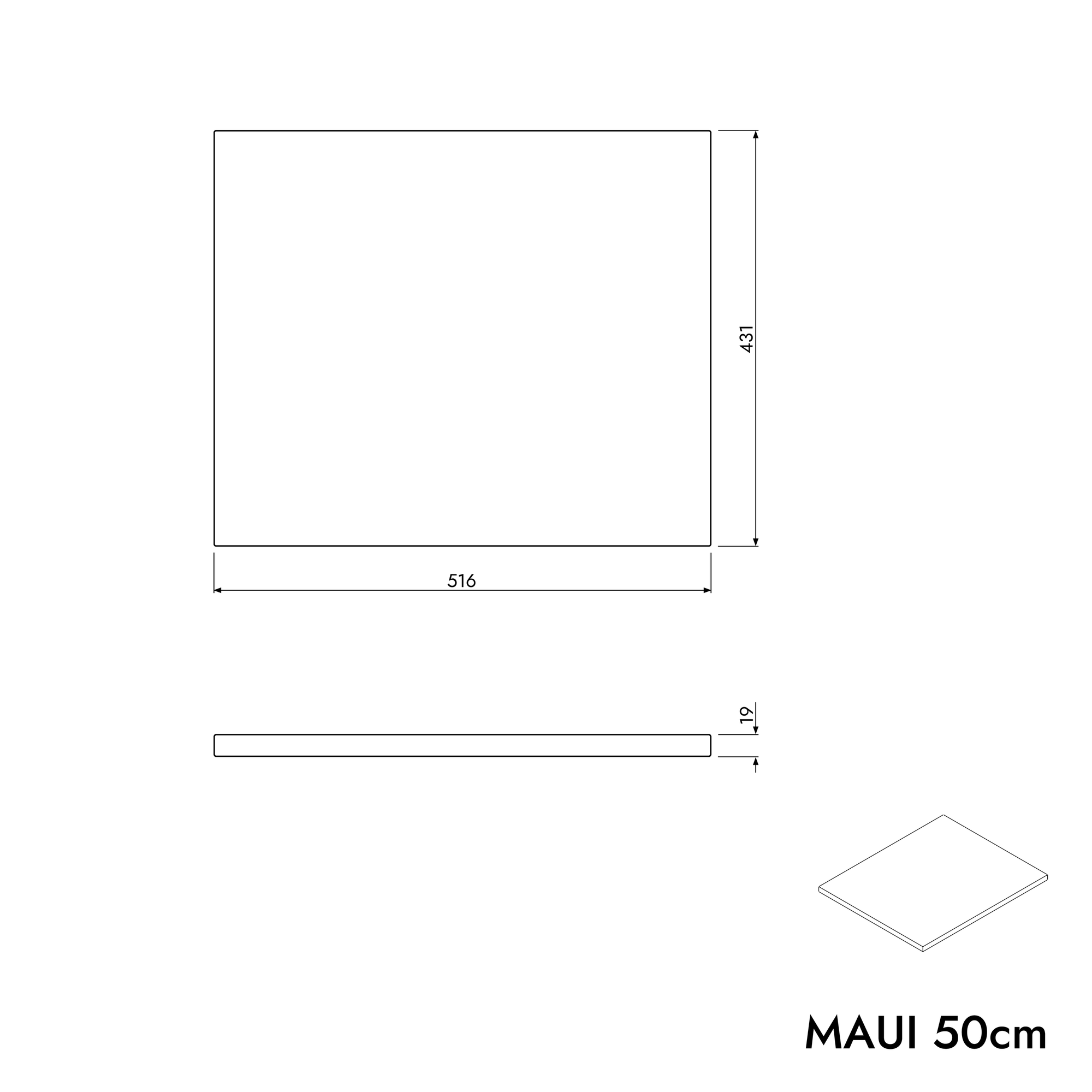 Meuble sous-lavabo MAUI 50 cm
