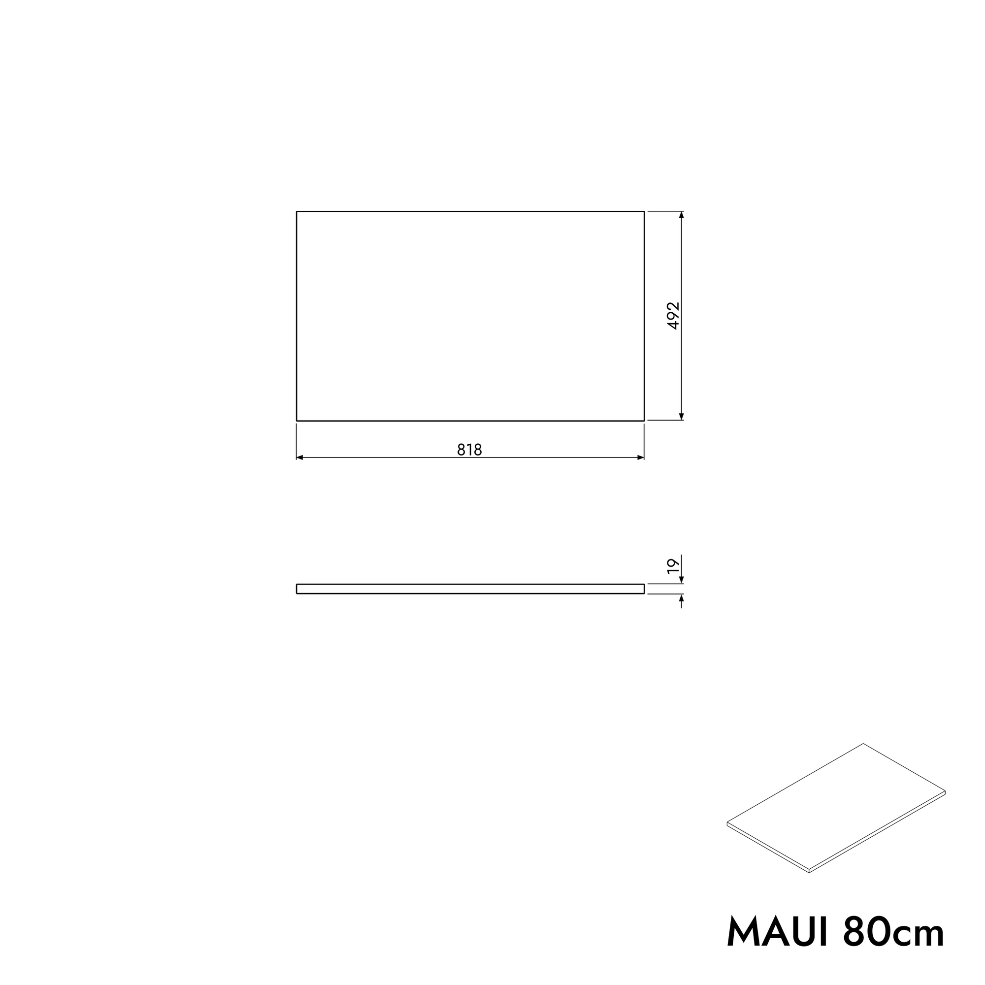 Meuble sous-lavabo MAUI 80 cm