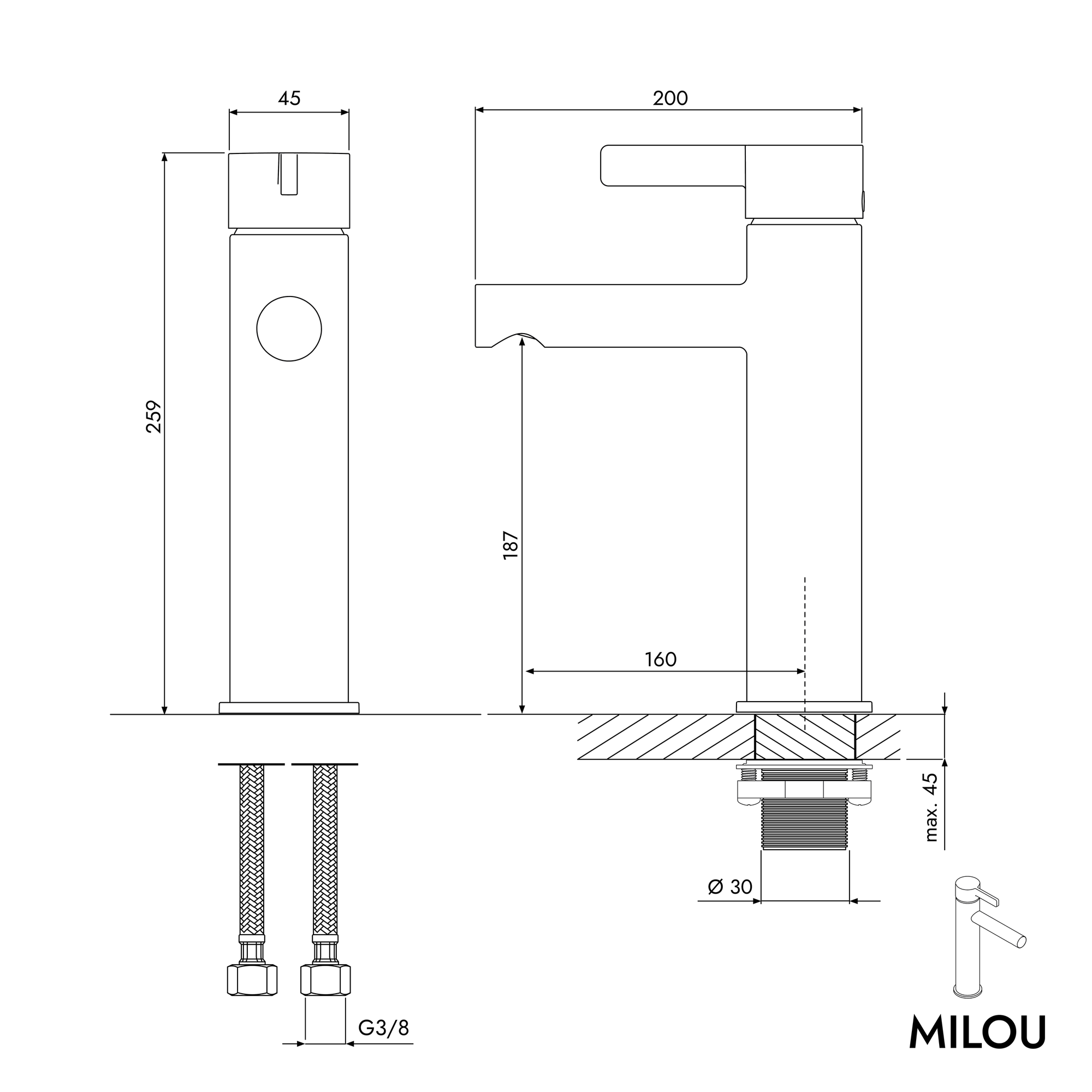 Mitigeur de lavabo MILOU L