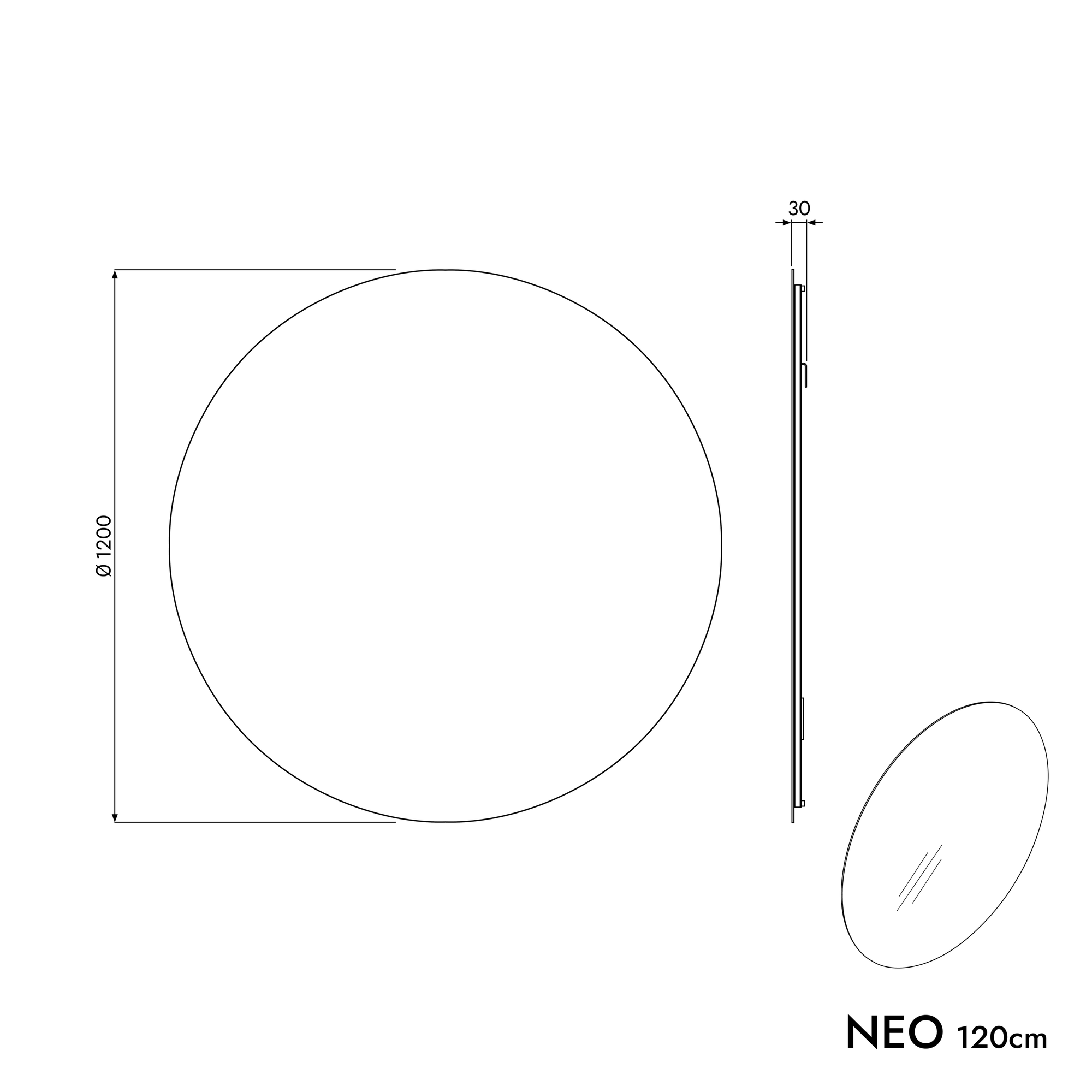Ensemble de meubles de salle de bain AVA 120 cm avec lavabo
