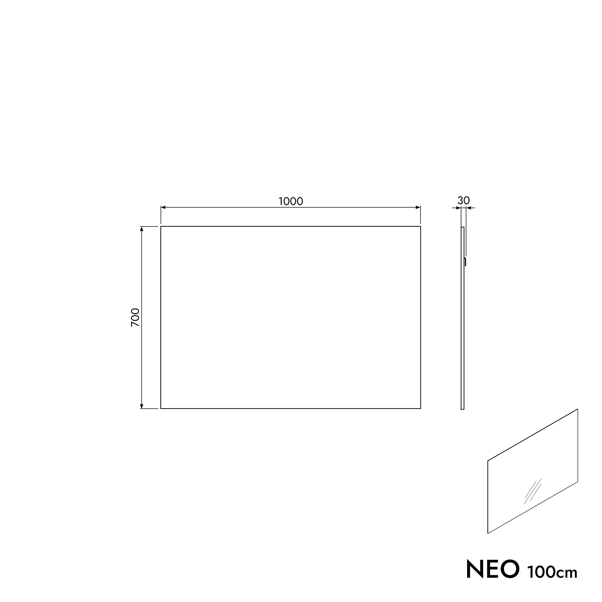 Ensemble de meubles de salle de bain TIM 100 cm avec lavabo