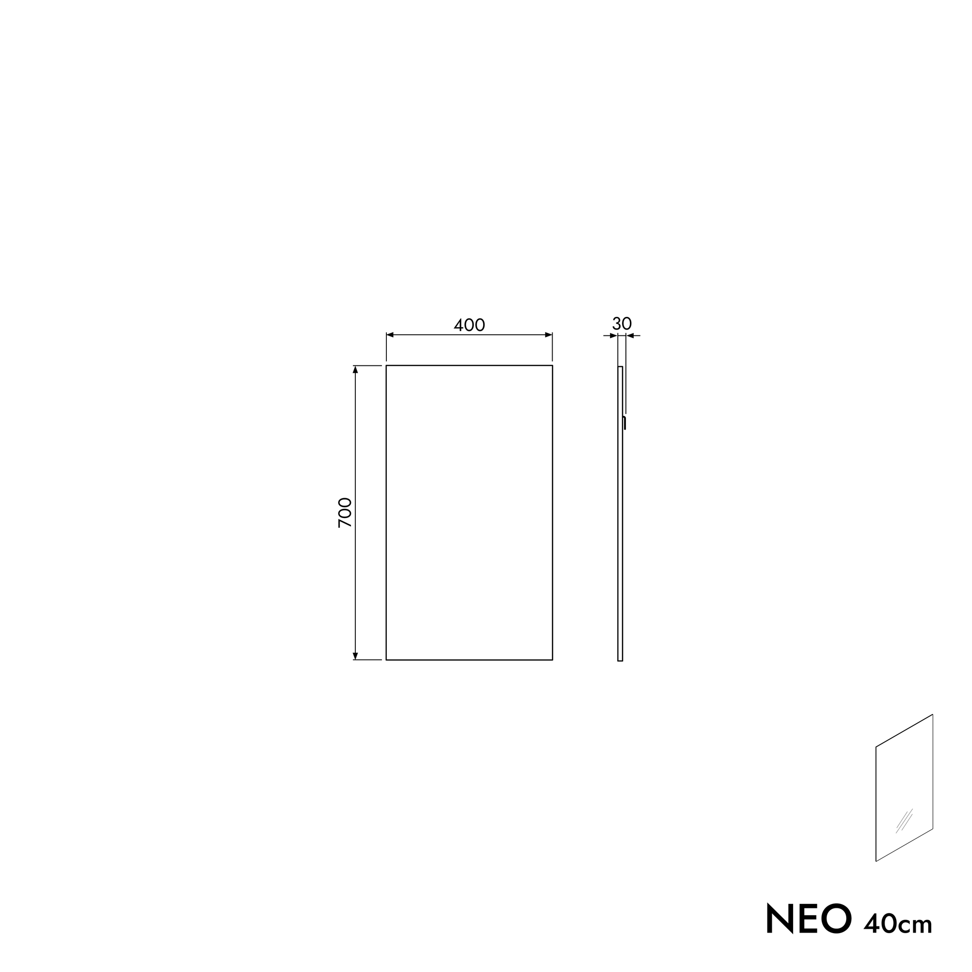 Miroir de salle de bain NEO rectangulaire