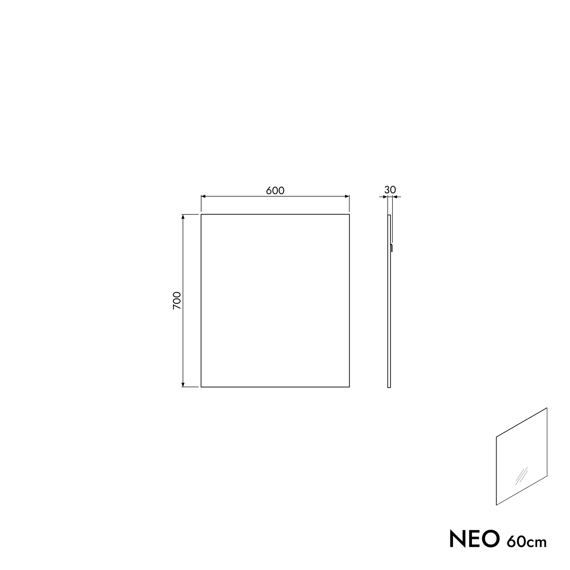 Ensemble de meubles de salle de bain TIM 60 cm avec lavabo