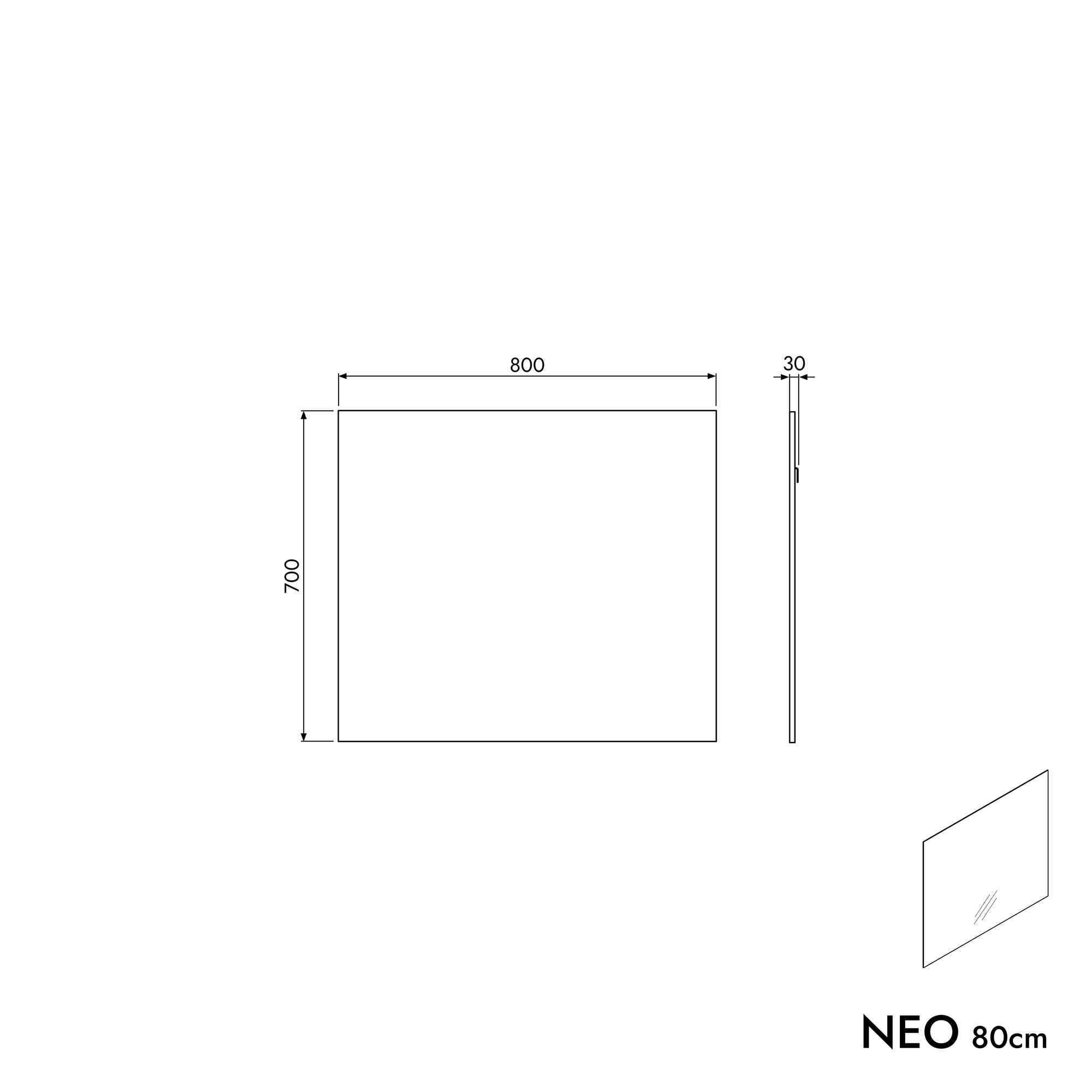 Ensemble de meubles de salle de bain TIM 80 cm avec vasque en céramique
