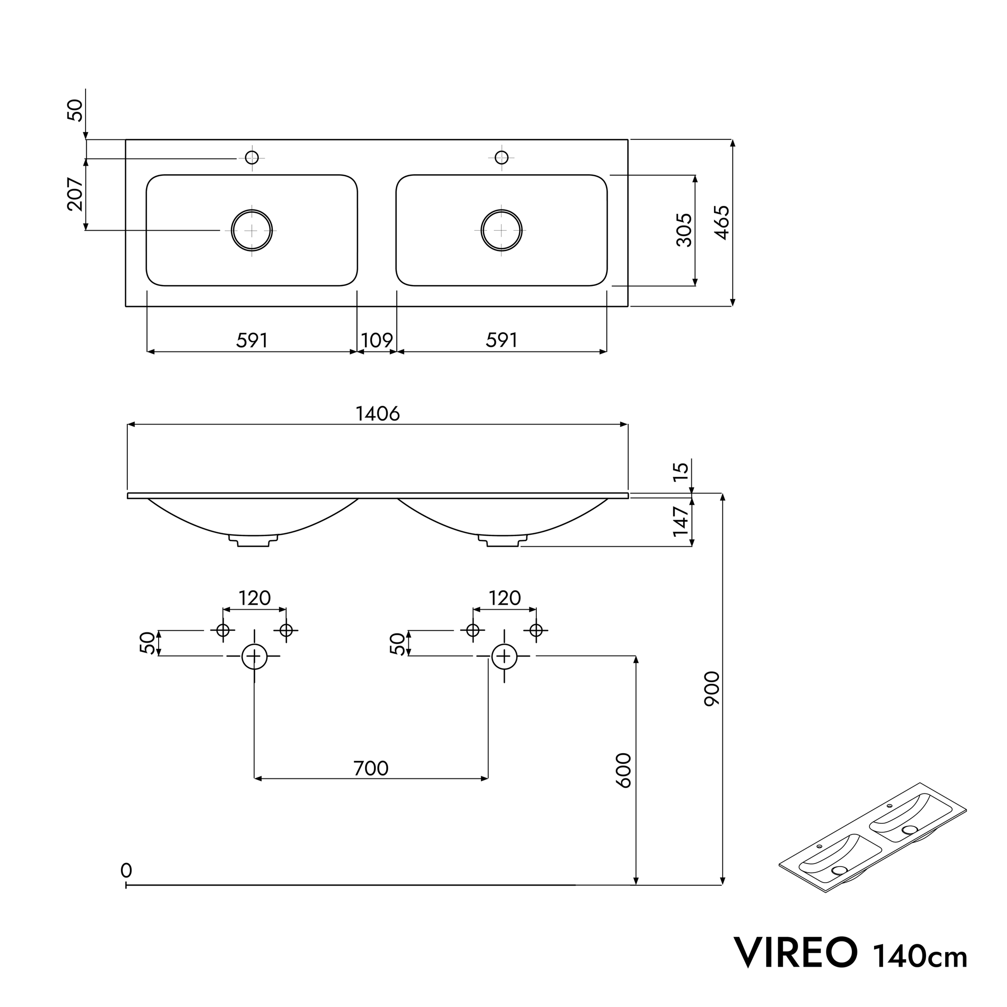 Meuble bas VIREO 140 cm