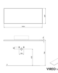Meuble salle de bain VIREO 140 cm pour vasque à poser - couleurs au choix