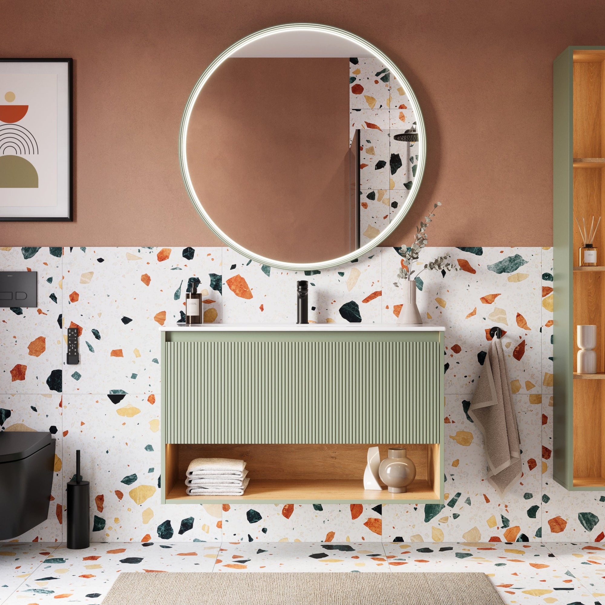 Ensemble meubles salle de bain BELDIVO 100 cm