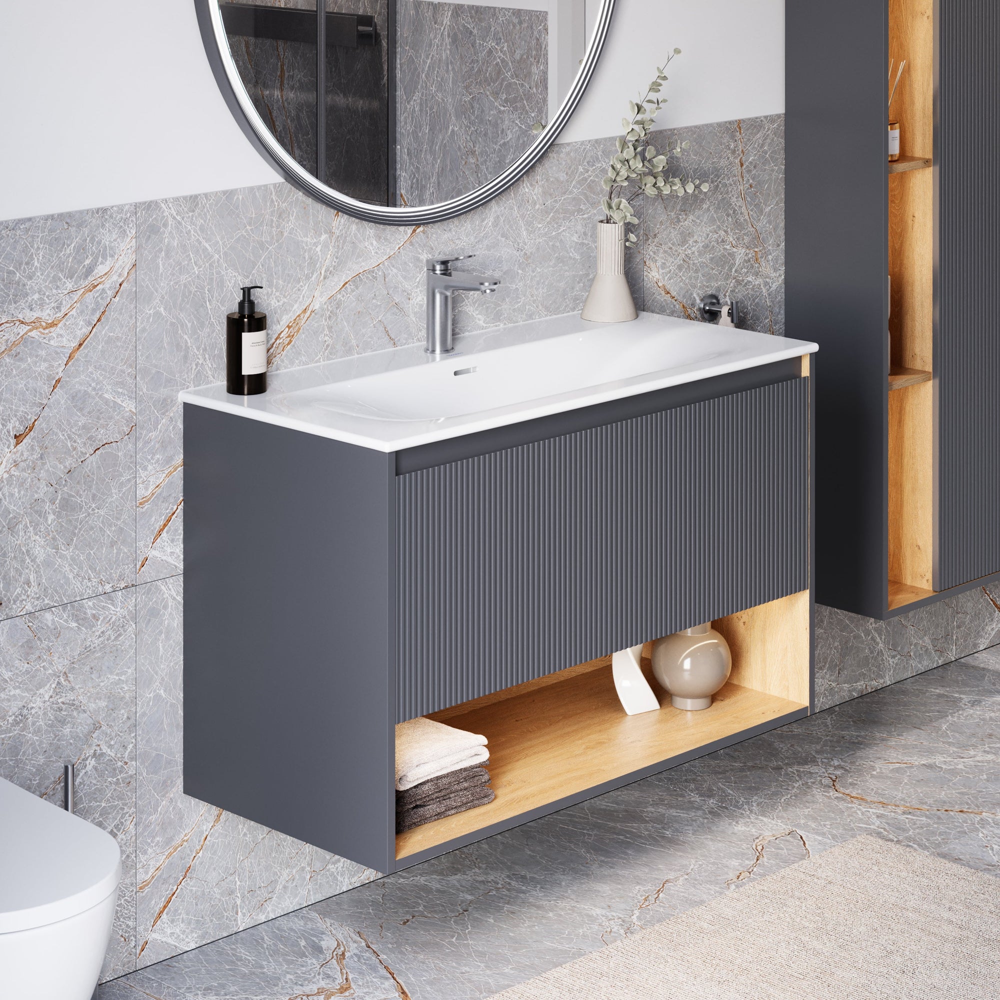 Ensemble meubles salle de bain BELDIVO 100 cm