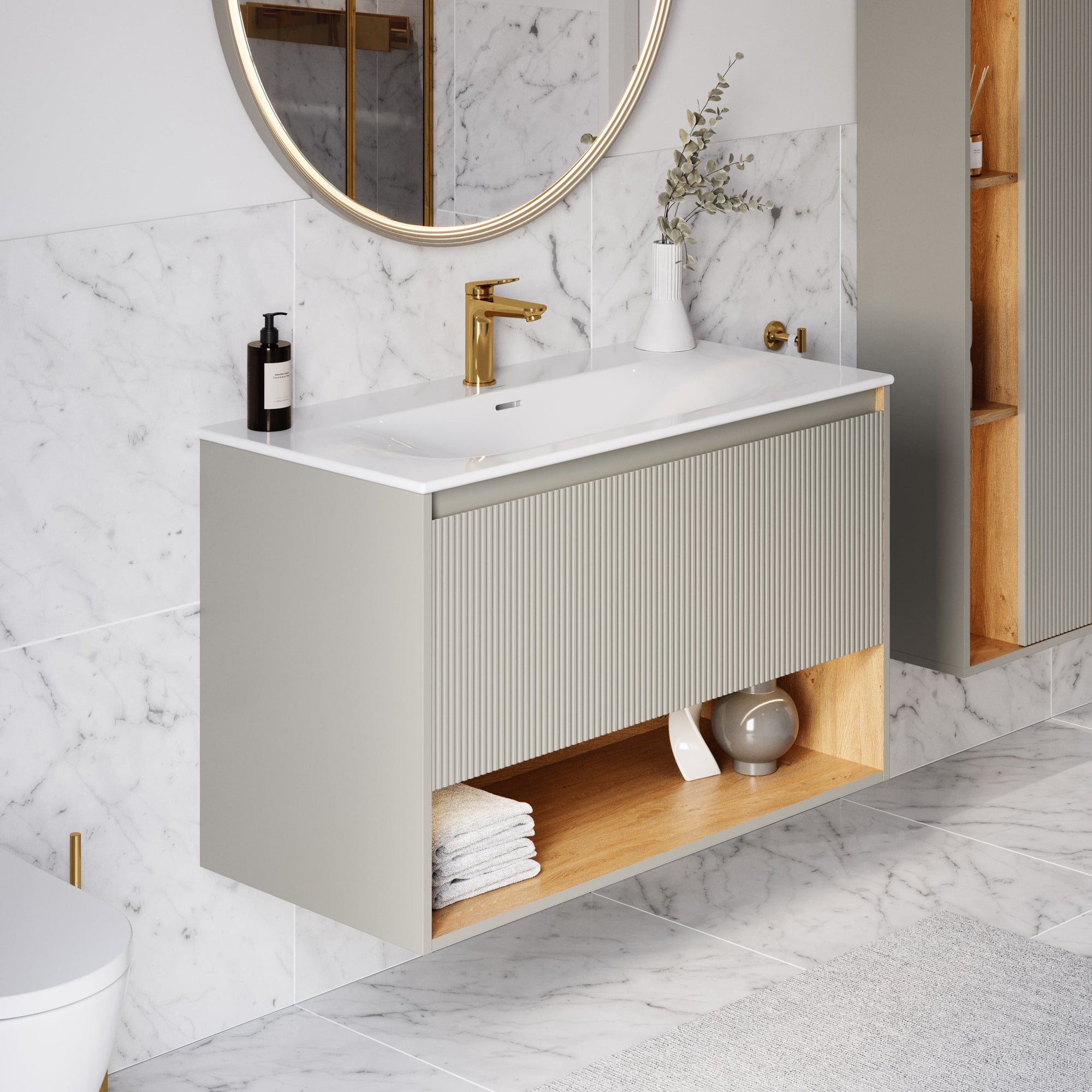 Ensemble meubles salle de bain BELDIVO 100 cm
