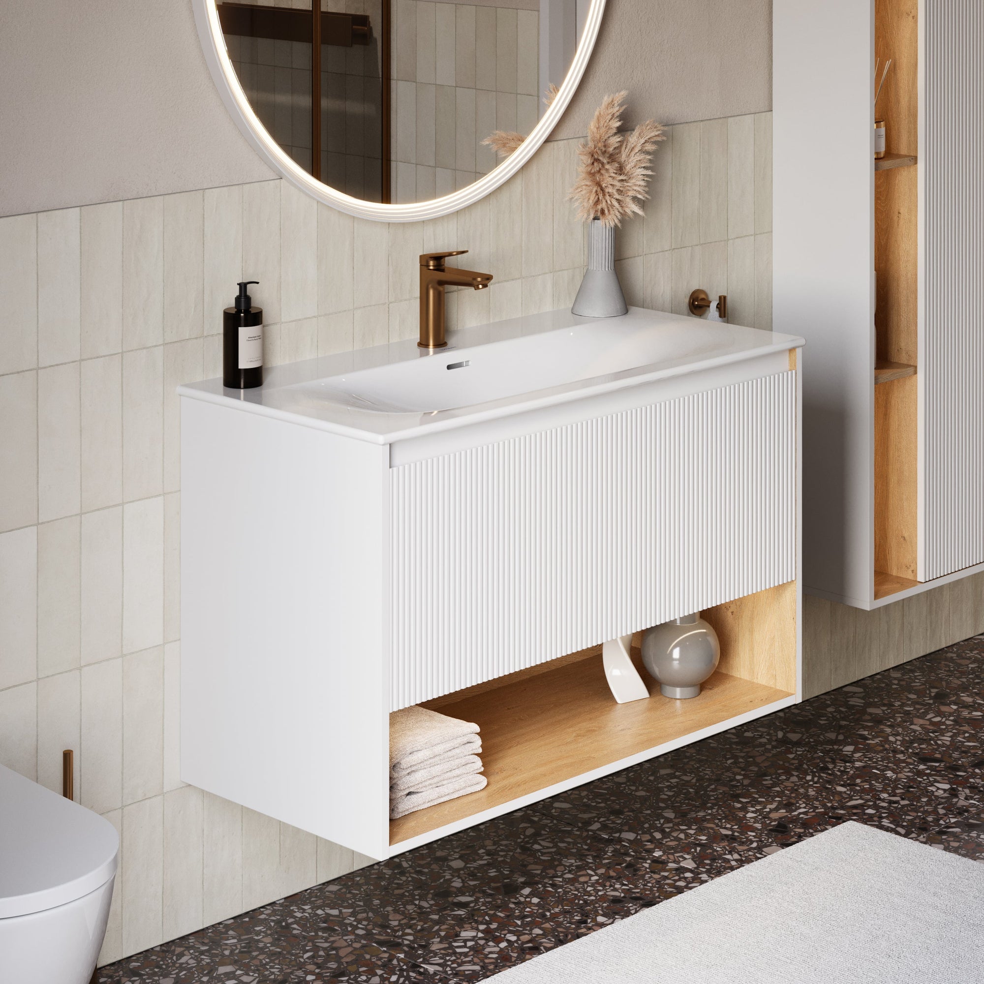 Ensemble meubles salle de bain BELDIVO 100 cm