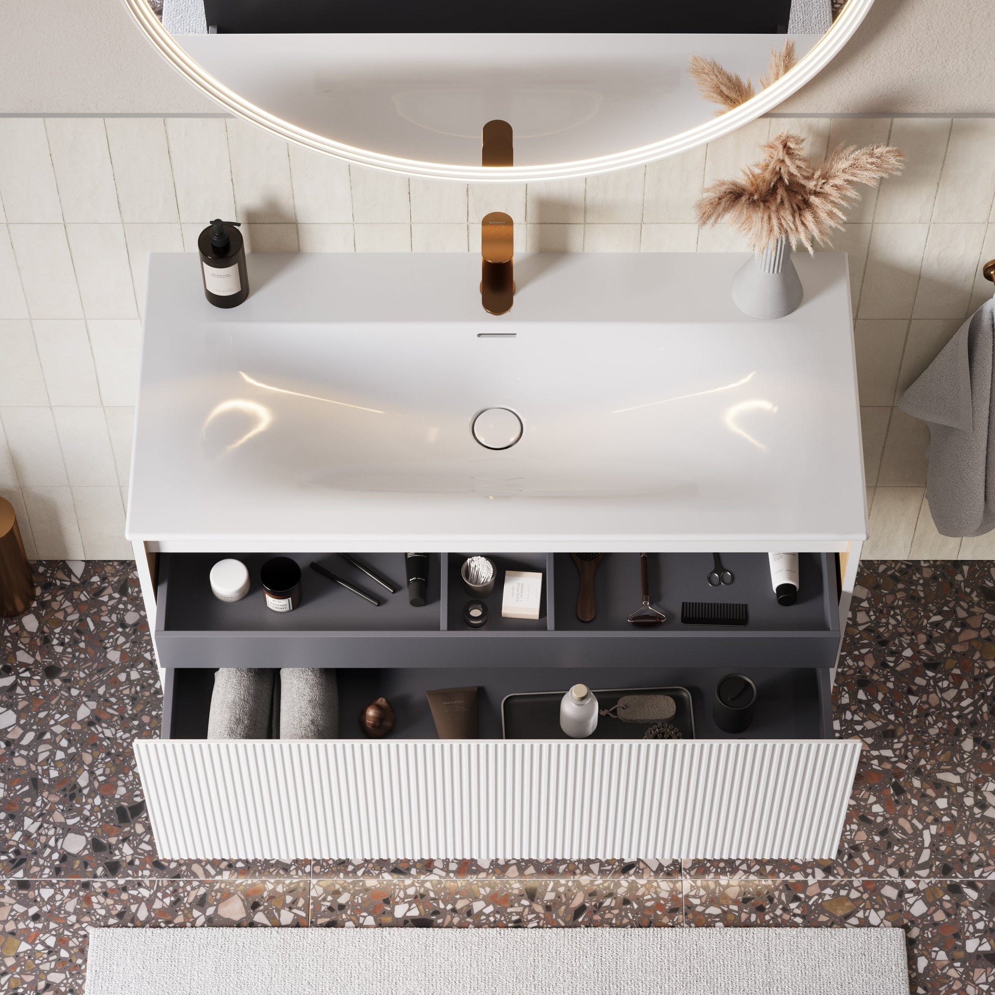 Ensemble meubles salle de bain BELDIVO 100 cm
