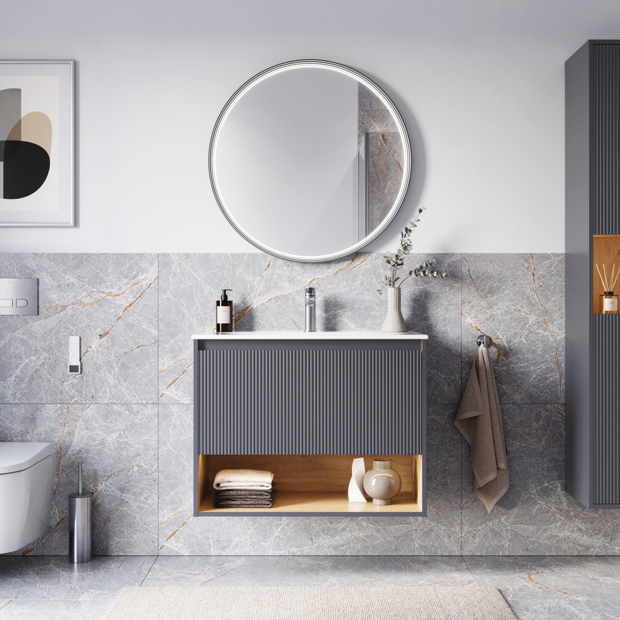 Ensemble meubles salle de bain BELDIVO 80 cm