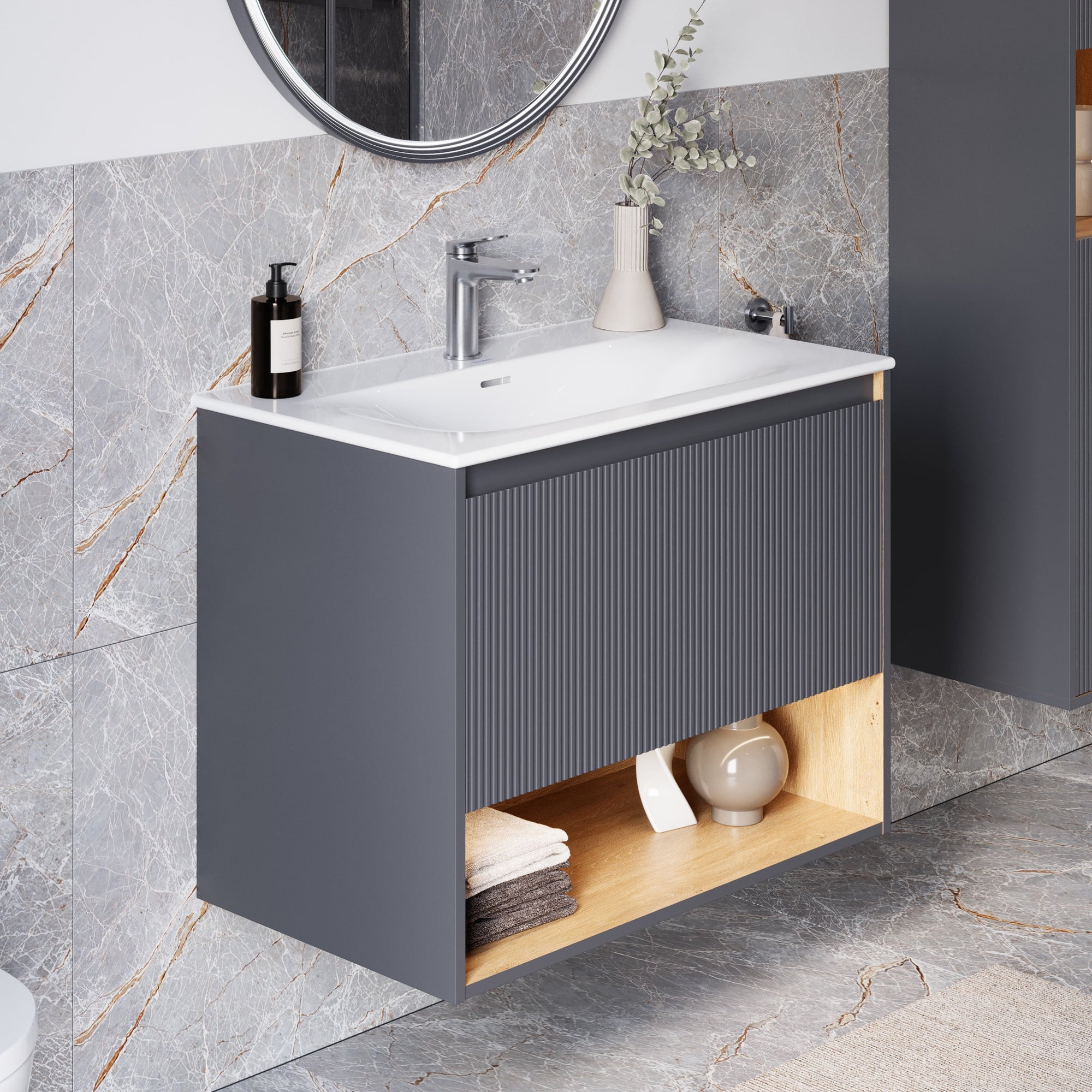 Ensemble meubles salle de bain BELDIVO 80 cm