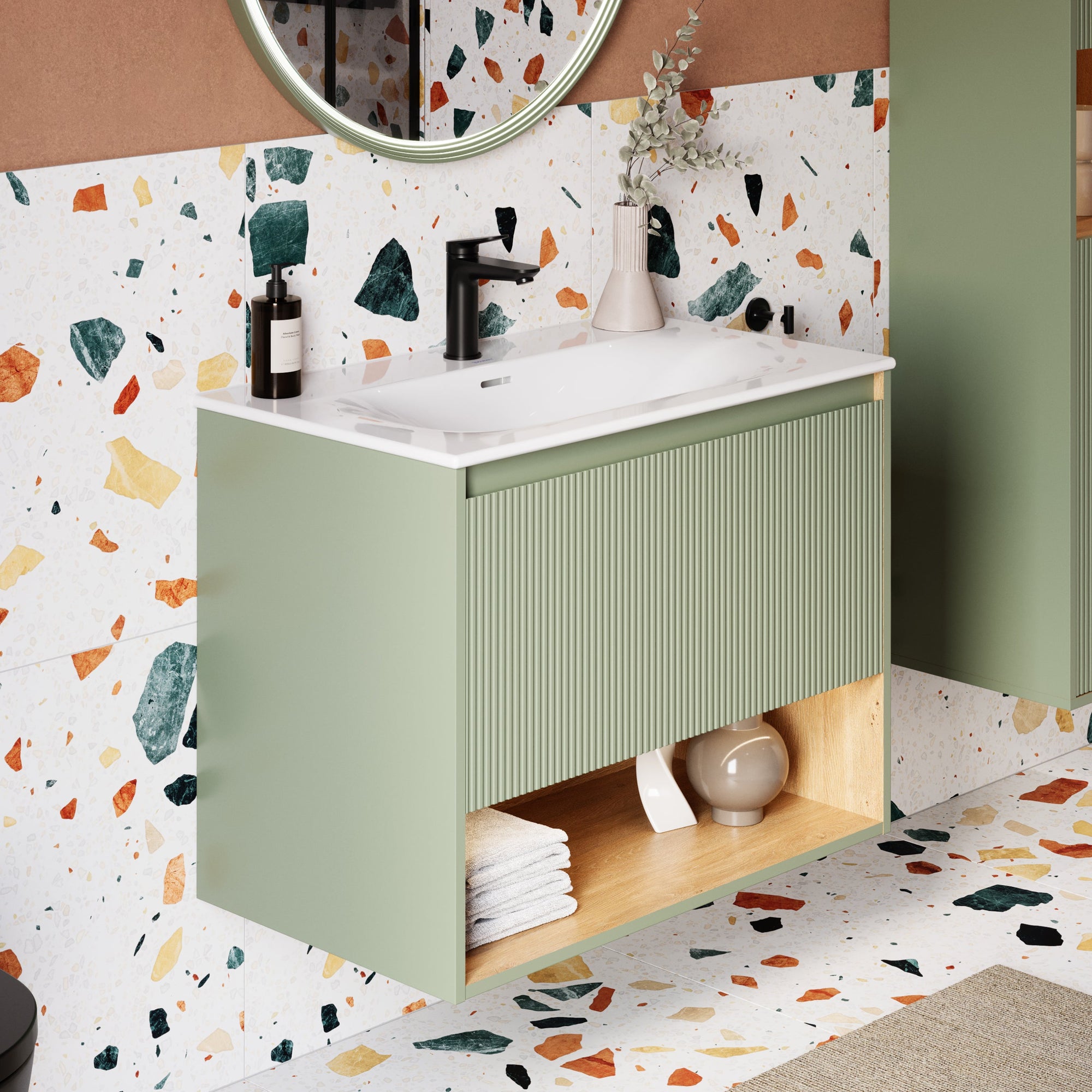 Ensemble meubles salle de bain BELDIVO 80 cm