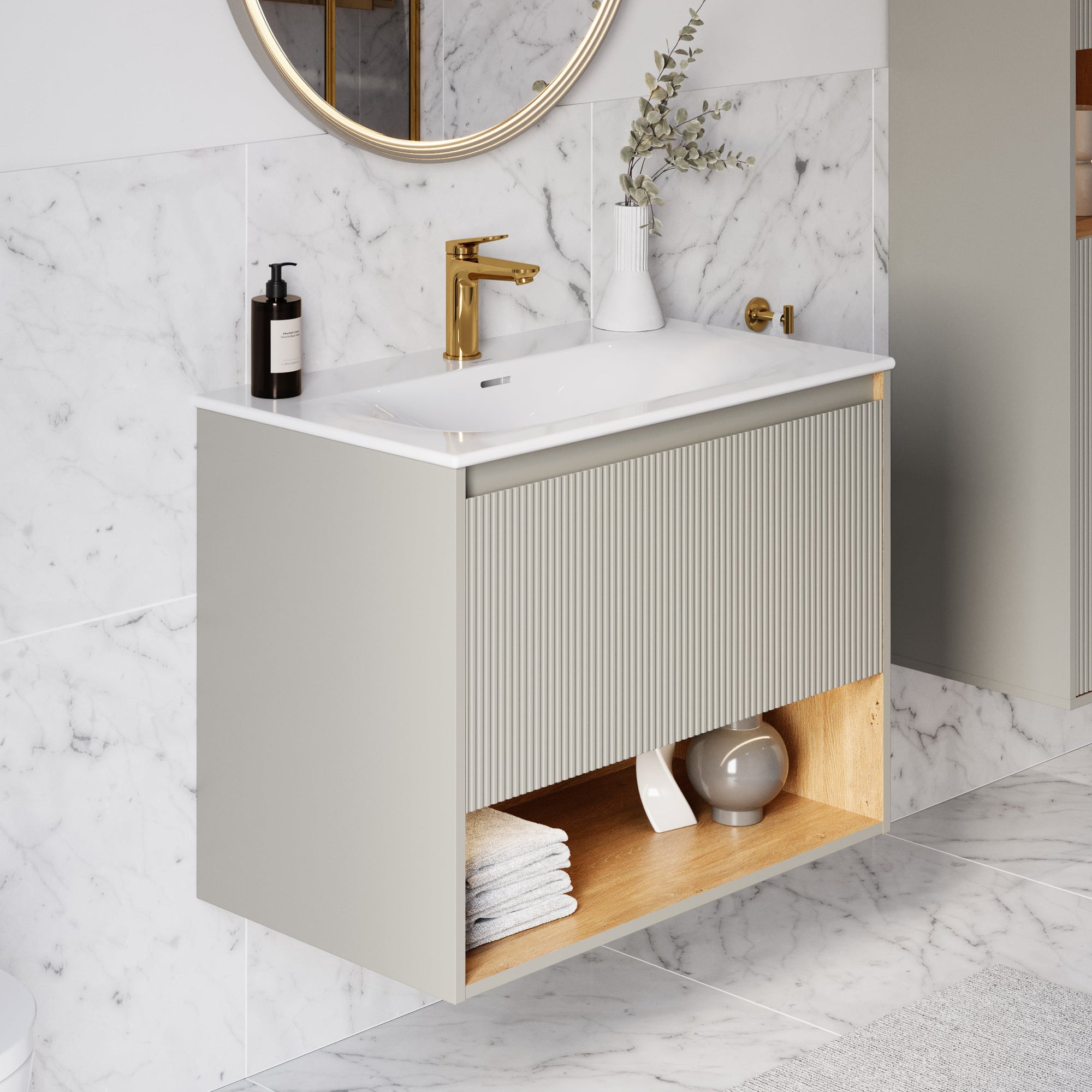 Ensemble meubles salle de bain BELDIVO 80 cm