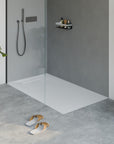 Receveur de douche en fonte minérale LAVOA - Blanc mat - Dimensions au choix