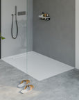 Receveur de douche en fonte minérale LAVOA - Blanc mat - Dimensions au choix
