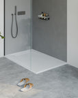 Receveur de douche en fonte minérale LAVOA - Blanc mat - Dimensions au choix