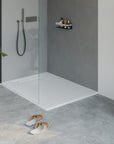 Receveur de douche en fonte minérale LAVOA - Blanc mat - Dimensions au choix