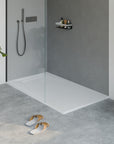 Receveur de douche en fonte minérale LAVOA - Blanc mat - Dimensions au choix