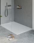 Receveur de douche en fonte minérale LAVOA - Blanc mat - Dimensions au choix